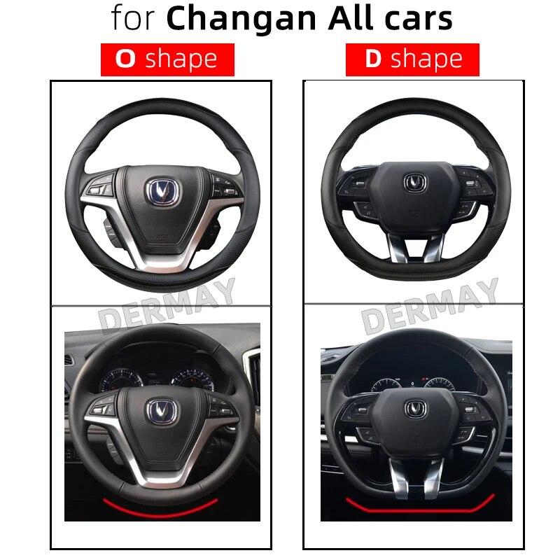 Für Changan CS95 CS85 CS75 CS55 CS35 CS15 EADO CX70 Auto Lenkradbezug Mikrofaserleder + Kohlefaser Autozubehör