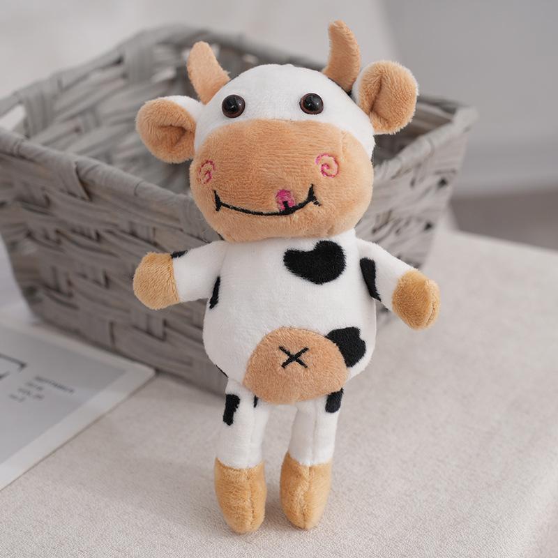 Creative Animal Cow Keychain PP Cotton Soft Spotted Pattern Keyring for Handbag Pendant Small Souvenir