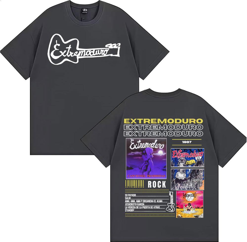 Rock Band EXTREMODURO Album Cover T-shirts for Men Retro 90s Hip Hop Classic T Shirt Summer Tops Oversized Short Sleeve T-shirt