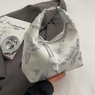 Popular New Chinese Style Hand-held Women's Bag 2024 Spring and Summer New Style Satin Embroidered Dumpling Bag Trendy Fashion Crossbody Bag