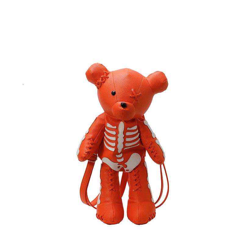 

Bags women s bag 2025 new Japanese cartoon explicit bear double back personality funny literary travel backpack помаранчевий