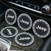 For Jeep 2Pcs Silicone Car Water Cup Coaster Cup Waterproof Non-Slip For Jeep Renegade Wrangler Compass Gladiator Cherokee JL