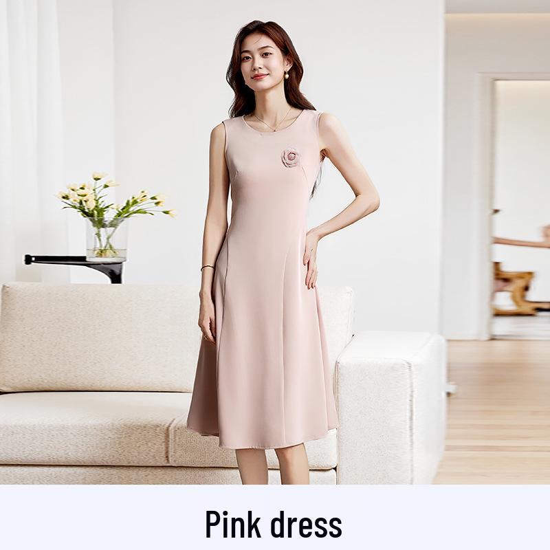 

Корейский стиль платье-жилет А-силуэта без рукавов - Весна 2025, подчеркивающее фигуру, стройнящее талию Large