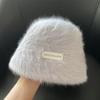 Spring and autumn warmth and versatile, big head circumference, small rabbit fur bucket hat girl