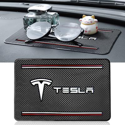 Car Anti Slip Pad Phone Holder Non-Slip Mat Emblem Car Stlying For Model S Model X Model Y Model 3 Roadster SpaceX Accessory