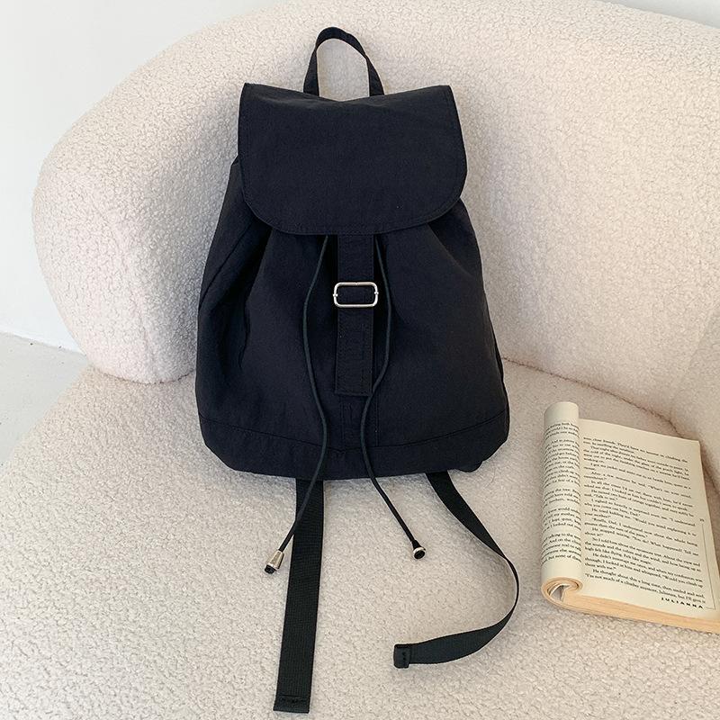 

New Korean Nylon Backpack for Women, Large Capacity, High Quality, Ins Fashion, Simple, Versatile Student Backpack чёрный