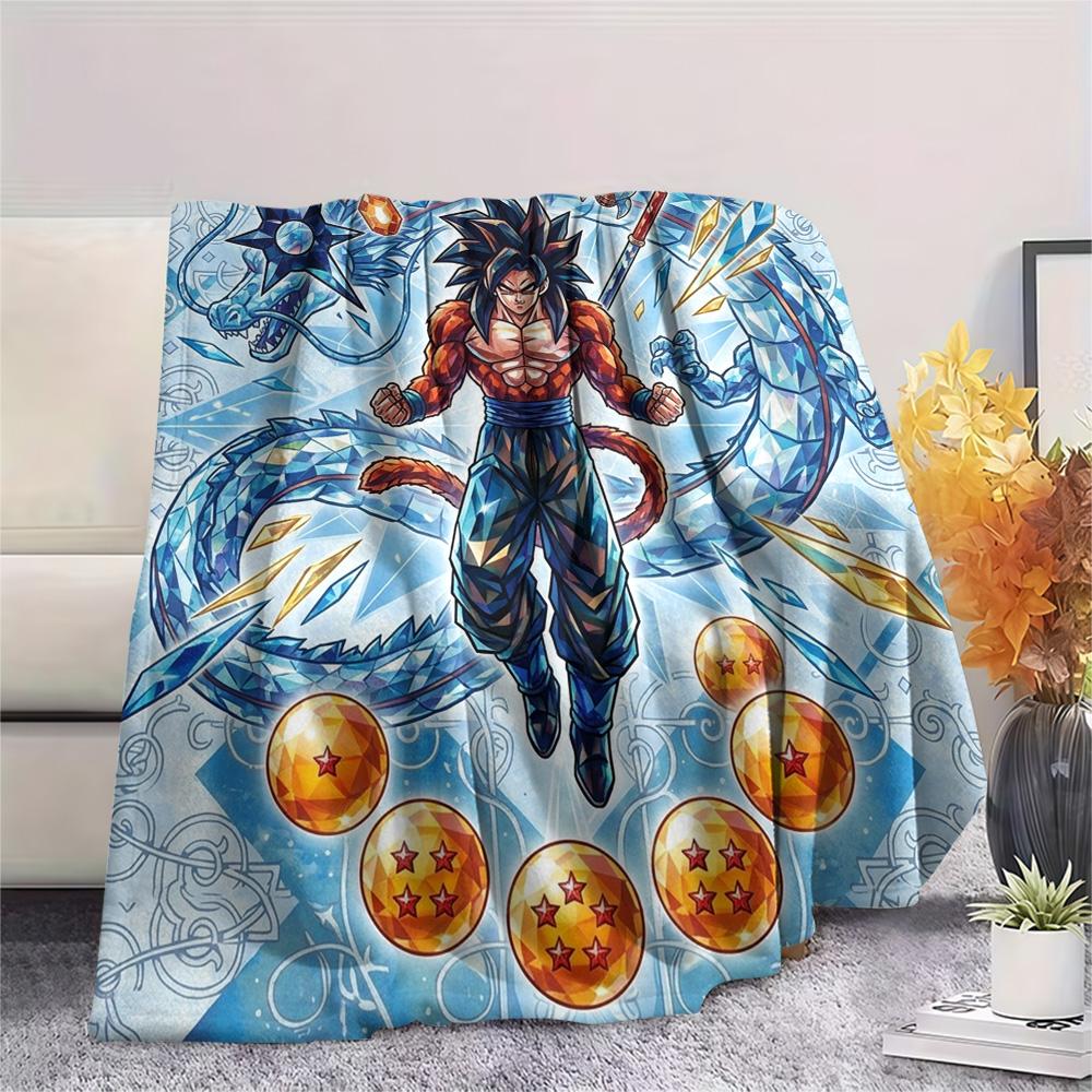 Dragon Ball Goku Print Flannel Blanket, Ultra Soft High Quality All Seasons Warm Throw, Home Decor Cozy Blanket, Perfect Christmas Gift