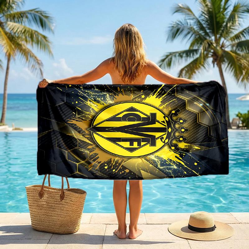 Villarreal FC print Quick Dry Beach Towel Microfiber Absorbent Portable Travel Swimming Towel