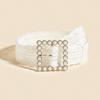 Pearl Buckle White Lace Versatile Decorative Skirt Niche Design Belt Waist Belt for Women