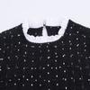 Womens Elegant Fashion Patchwork Tweed A-Line Dress W07 4996