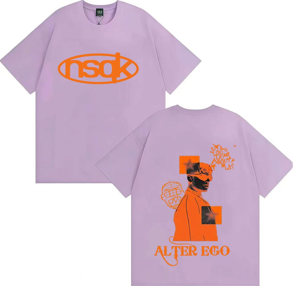 Rapper NSQK ALTER EGO Album Tour Graphic Y2K Gothic Tee Shirt Mens Women Cozy Aesthetic Streetwear Loose Short Sleeve Tshirts