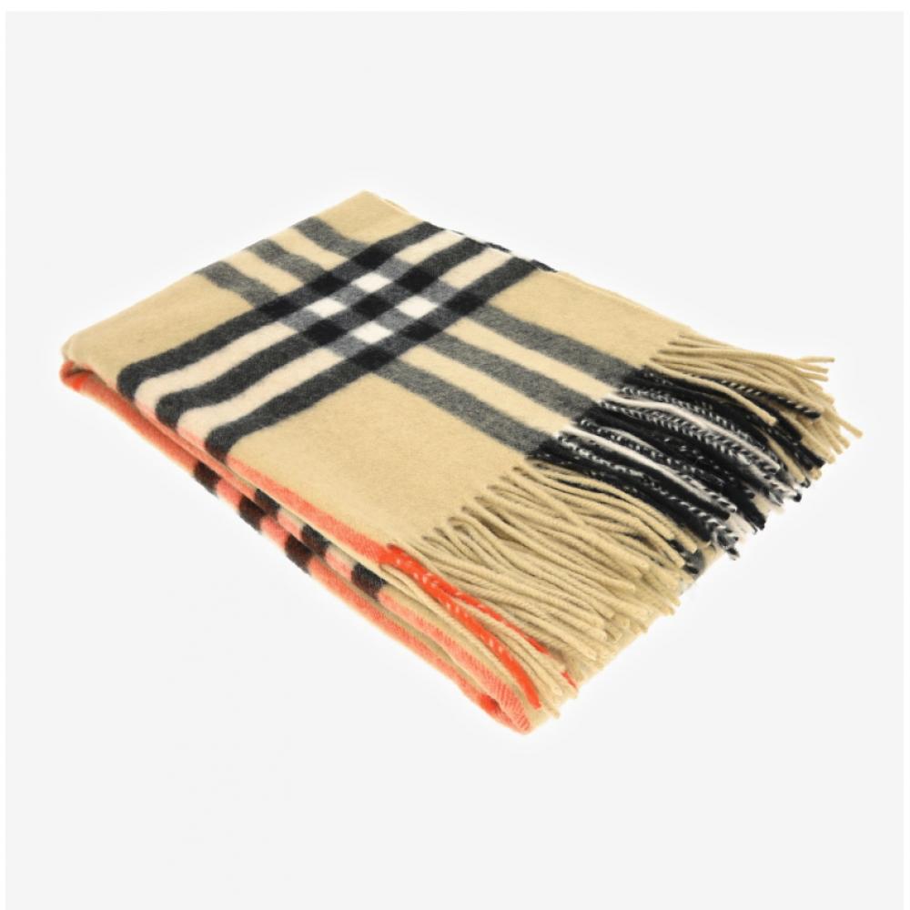 Burberry Wide Check Cashmere Fringe Scarf A2021