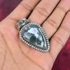 Moos Achat Anhänger, Edelstein Schmuck 925 Sterling Silber Anhänger, Geschenk für Frauen handgefertigter Anhänger