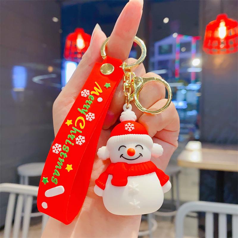 Cartoon Cute Santa Keychain Pendant Car Key Chain Schoolbag Pendant Christmas Gift