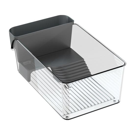 

Аквариум для черепах с платформой для баскинга Маленький пластиковый прозрачный аквариум Настольный микротеррариум Среда обитания для черепах, раков, крабов, ящериц чёрный