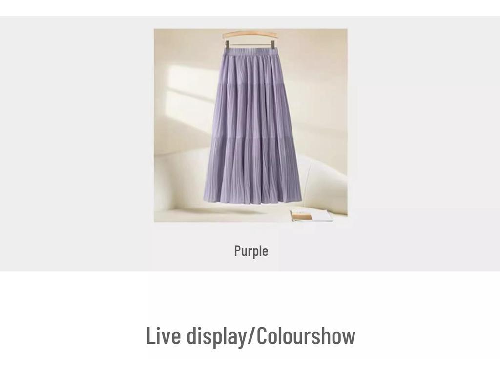 2025 Women's Summer Chiffon A-Line Midi Skirt - Slimming, Popular Style