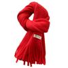Solid Color Tassel Soft Waxy Plush Scarf for Women Autumn and Winter Plus Velvet Thickening Korean Style Versatile Couple Student Warm Scarf