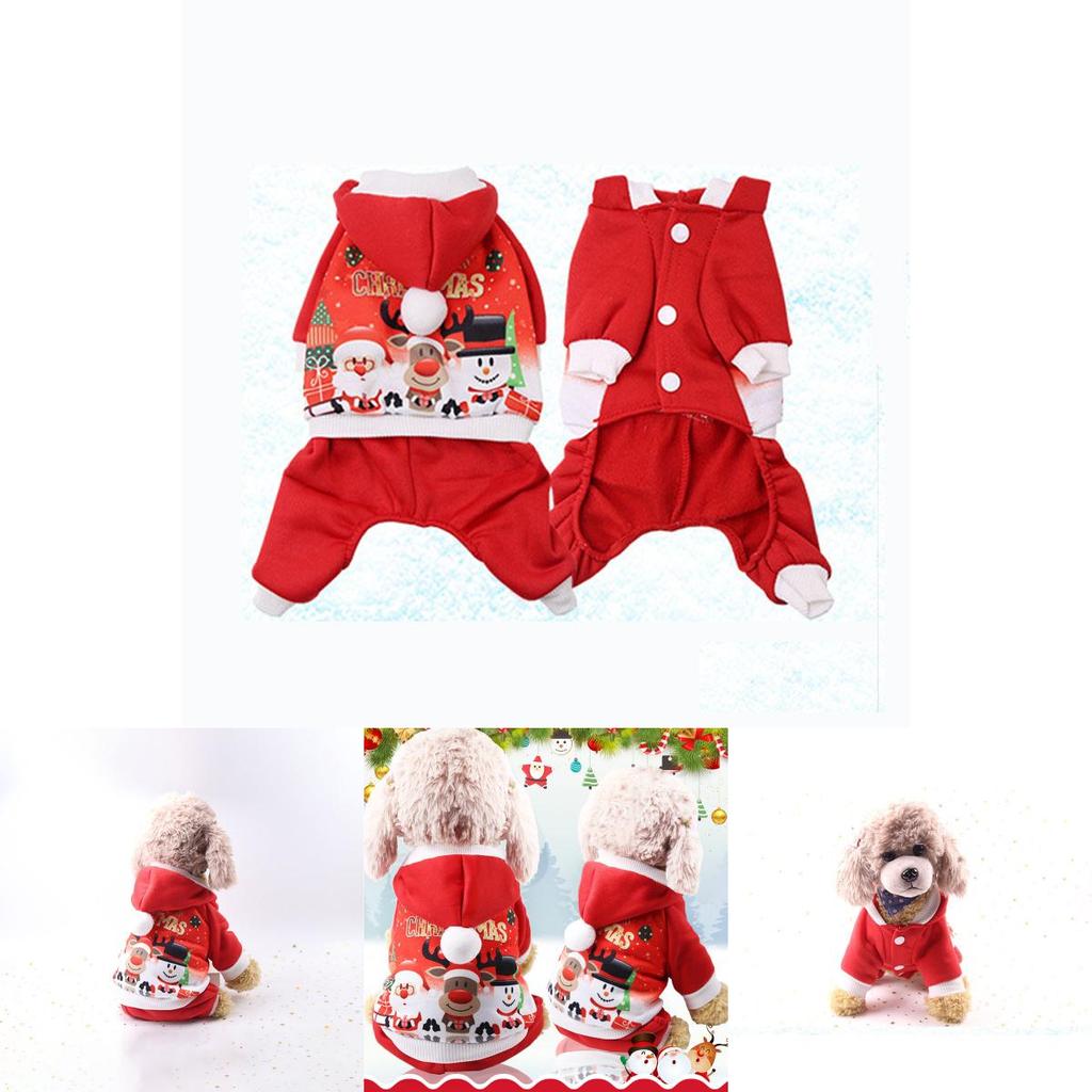 Luksusowa, ciepła kurtka dla psa lub kota z motywem Świętego Mikołaja i łosia na zimę