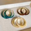 Vintage Maillard Circle Earrings Women's Fashion Acrylic Hong Kong Style Earrings Temperament Advanced Sense Exaggerated Earrings