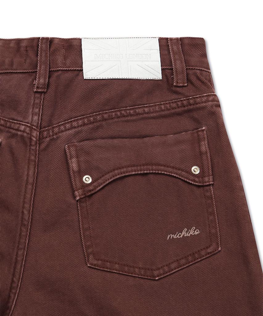 MICHIKO LONDON KOSHINO Washed Cotton Pants Plum Brown