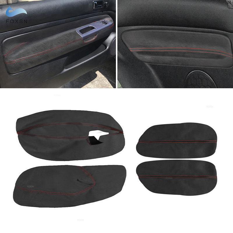 only 3 Doors Armrest Cover For VW Golf 4 MK4 Bora Jetta 1998-2005 Car Interior Door Panel Suede Leather Protective Cover Trim
