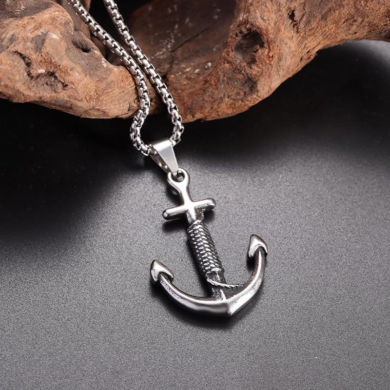 Classic Popular Anchor Trident Pendant Necklace for Men and Women Hip-Hop Rock Trend Nordic Jewelry