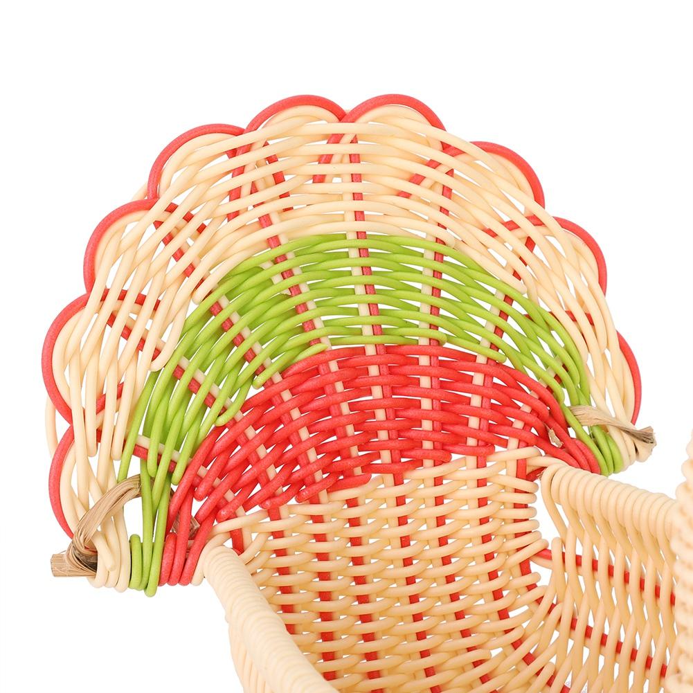 Cute Desktop Mini Turkey shape Storage Basket HandWoven Basket Home Decoration