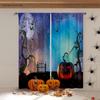 Halloween Horror Pumpkin Cartoon Print Curtains, Blackout, Heat Insulation, Restaurant, Bedroom, Party Decoration