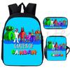 3Pcs/set Garten Of BanBan Backpack Anime Game School Bags Boys Girls Bookbag Cartoon Large Capacity Children Schoolbag Mochila