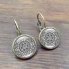 Fashion Elegant Round Stud Ear Vintage Women Girls Lady Crystal Flower Hoop Earrings  for Women