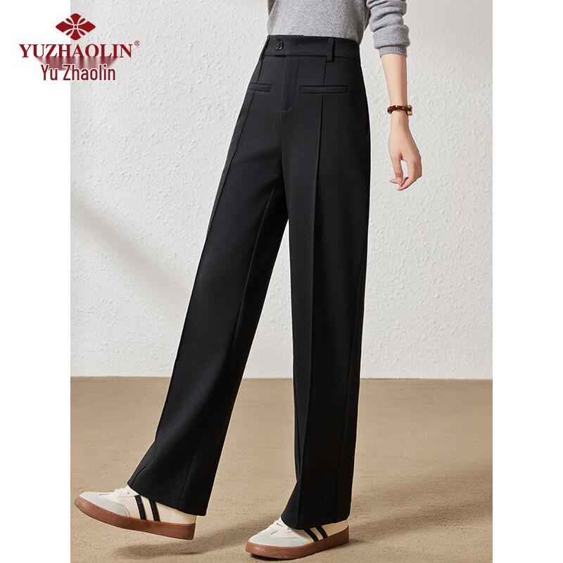Women's High-Waist Wool Blend Wide-Leg Pants