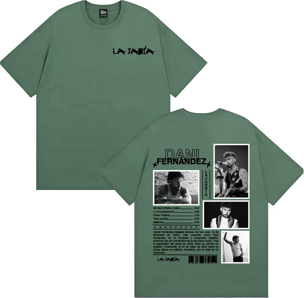 

Singer Dani Fernandez La Jauria Album Tour T Shirts Men Women Casual Cotton Short Sleeve Tshirt Fashion Retro Oversized T Shirt 4XL