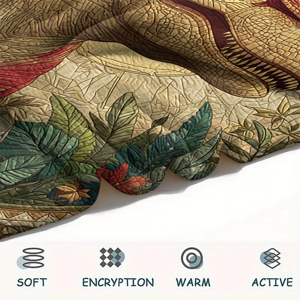 Dinosaur Print Flannel Blanket, High quality Comfortable for All Seasons, Home Decor, Warmth and Comfort, Perfect for Christmas Gifts