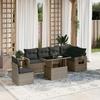 VidaXL Garden Lounge Set with Cushions 7 Pcs Grey Braided Resin 3267940