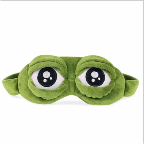 

Funny Frog Pepe Sad Frog 3D Eye Mask Cover Cartoon Plush Sleeping Mask (Green 90g No Ice Bag)