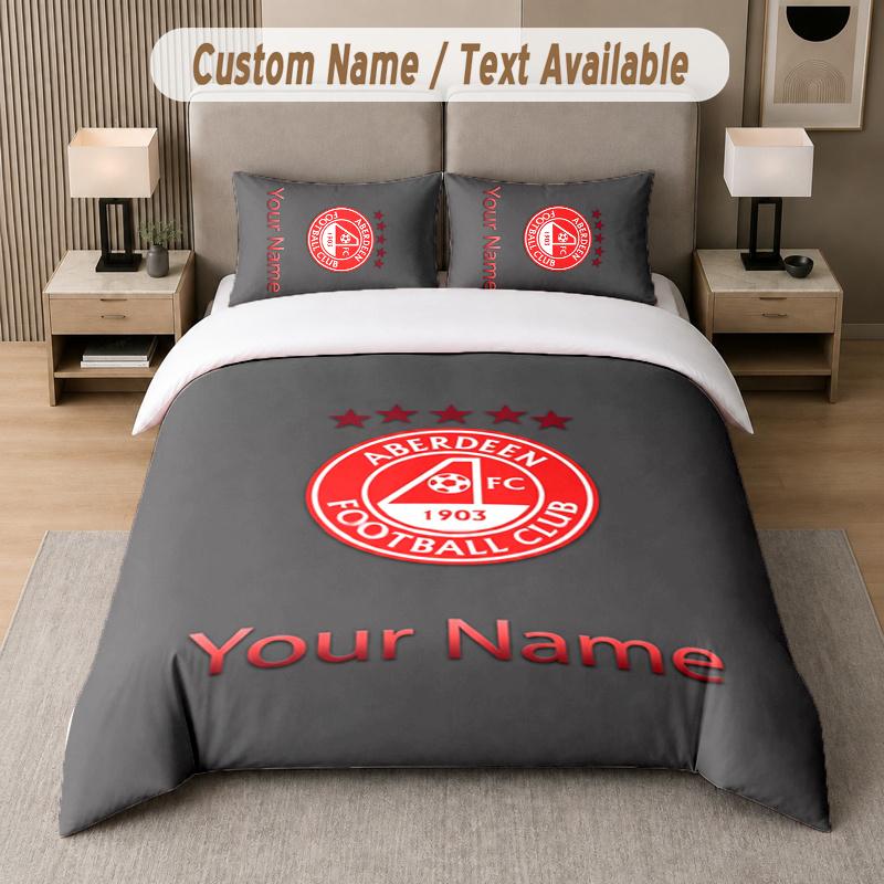Custom Name Aberdeen 3Pcs Duvet Cover Set Personalized Text Bedding Pillowcases Bedroom