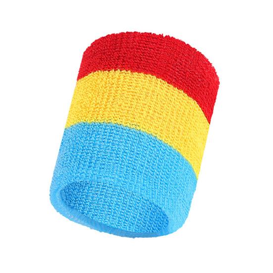 Sportarmband, Regenbogen-gestreifte Schweißbänder, Handgelenkstütze für Männer und Frauen, Fitnessstudio, Sportzubehör, atmungsaktive, elastische Handgelenkstütze