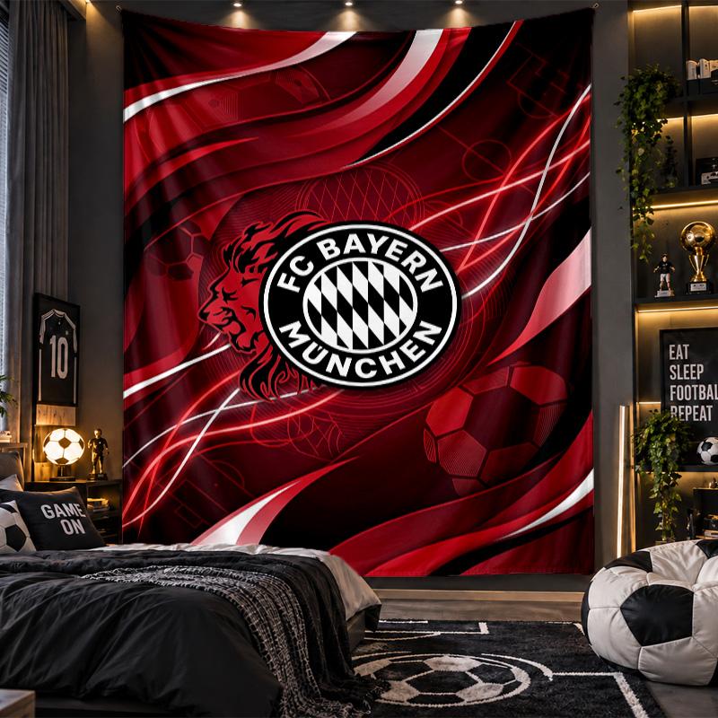 Nástěnná tapiserie s potiskem Bayern Mnichov, látka do obývacího pokoje, ložnice, domácí dekorace
