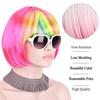 Colorful bangs short straight hair synthetic wig festival party cartoon party daily wear