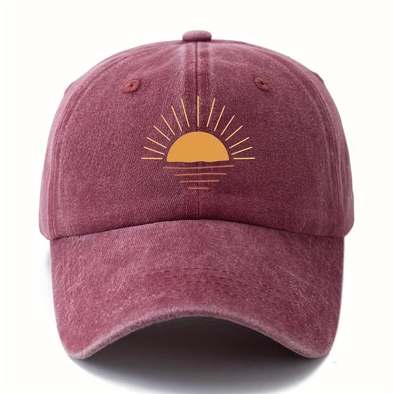 Men's and Women's Versatile Printing Sunrise Baseball Hat Curved Eaves Truck Driver Outdoor Vacation Travel Camping