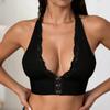 Zeriluna Lace Backless Deep V Halter Push-up Bra - Comfortable, Breathable, Seamless.