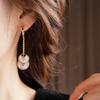 14k Vergoldete C-förmige Ohrringe für Damen Französisch Retro Fritillaria Quasten Hängeohrring High-End Mode Hochzeit Zirkon