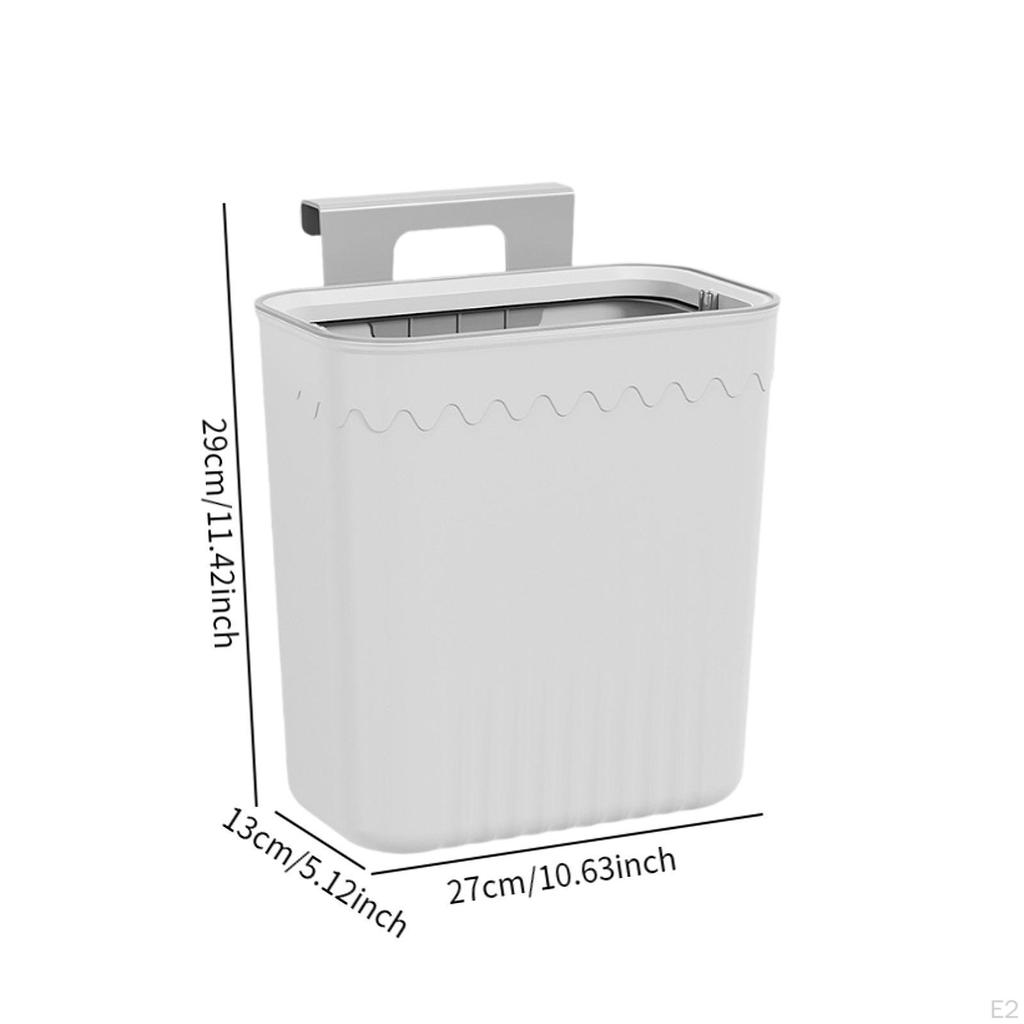 Kitchen Compost Bin Hanging Bathroom Trash Can with Lid, for Home, Office