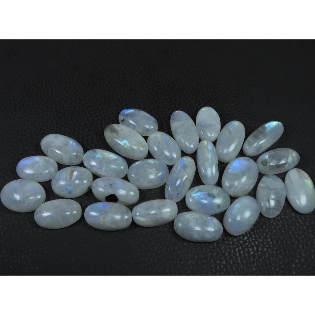 335Cts. Natural Rainbow Moonstone Oval Cabochon Loose Gemstone 26Pcs Lot C-689