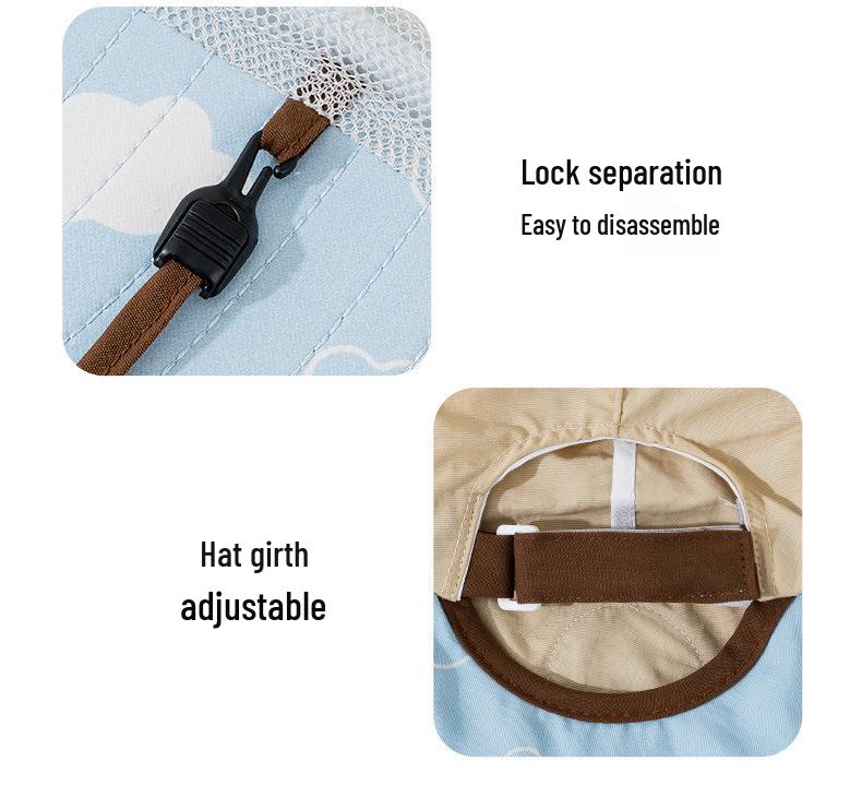 Dan Zai Kids' Wide Brim Summer Sun Hat with UV Protection and Shawl for Boys & Girls