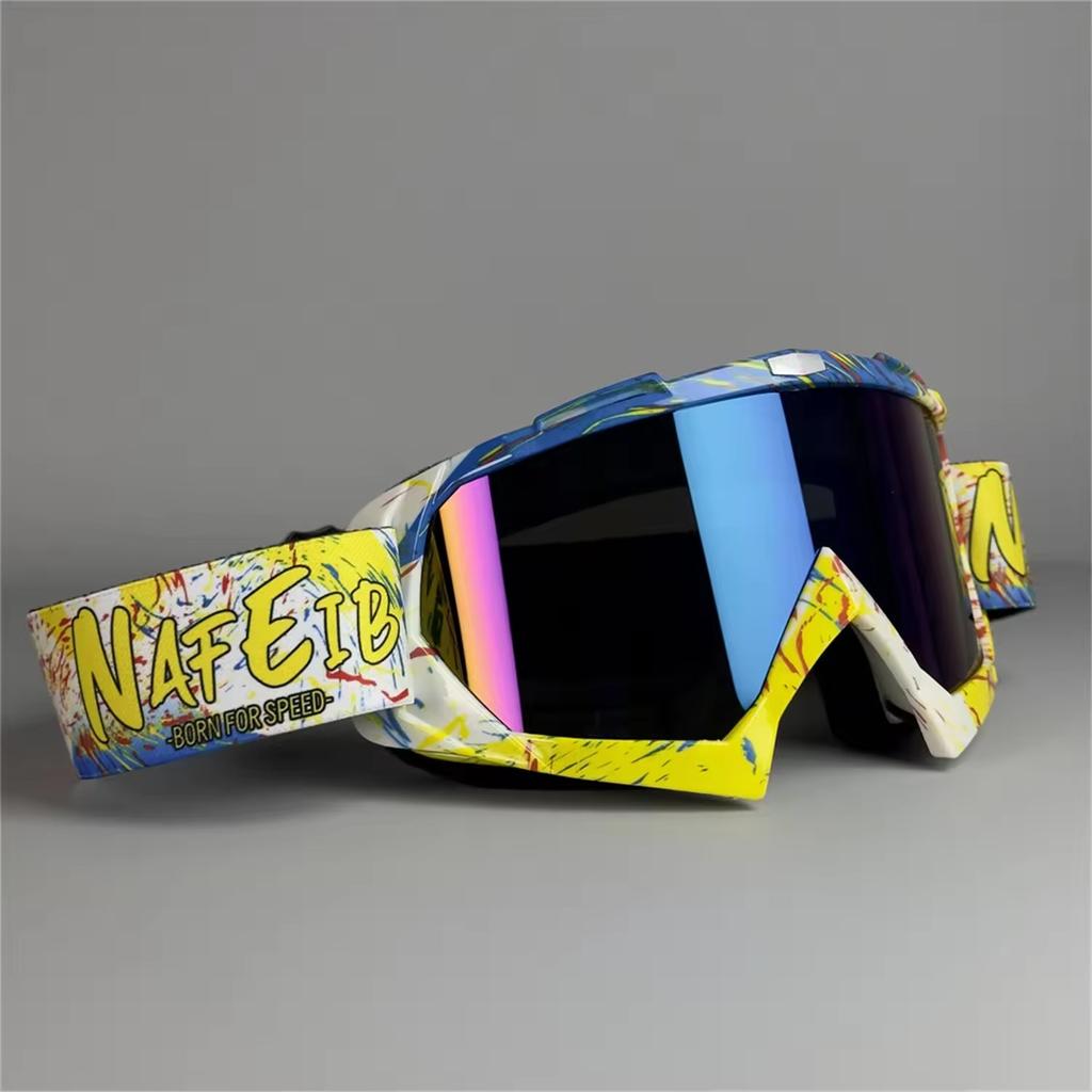 2026 Vibrant Frame Design Motocross Goggles UV400 Lens  Lightweight Durable Adjustable Strap Outdoor Sports Riding Goggles