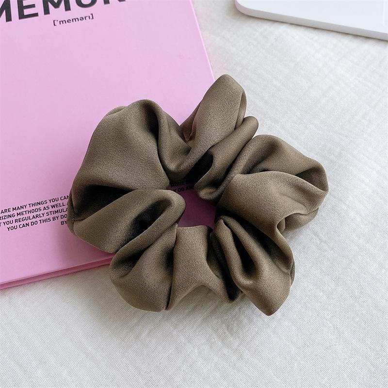 Oversized Glossy Surface Hair Scrunchies High Elasticity Ponytail Holder For Thick Hair Solid Color Aesthetic Tie