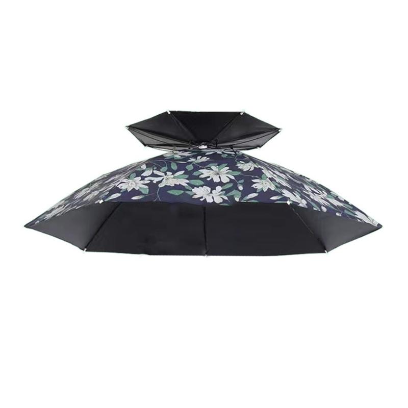 Umbrella Caps with Headband, Water Proof Foldable Umbrella Hat Head Umbrella Hat Fishing Umbrella Hat, Rain Umbrella Hat
