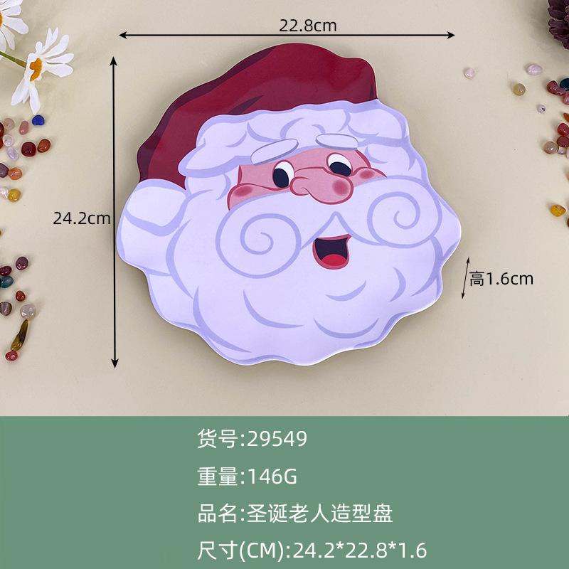 Christmas Plastic Tableware Decoration Plates Christmas Trees Pumpkin Plates Snowman Shapes