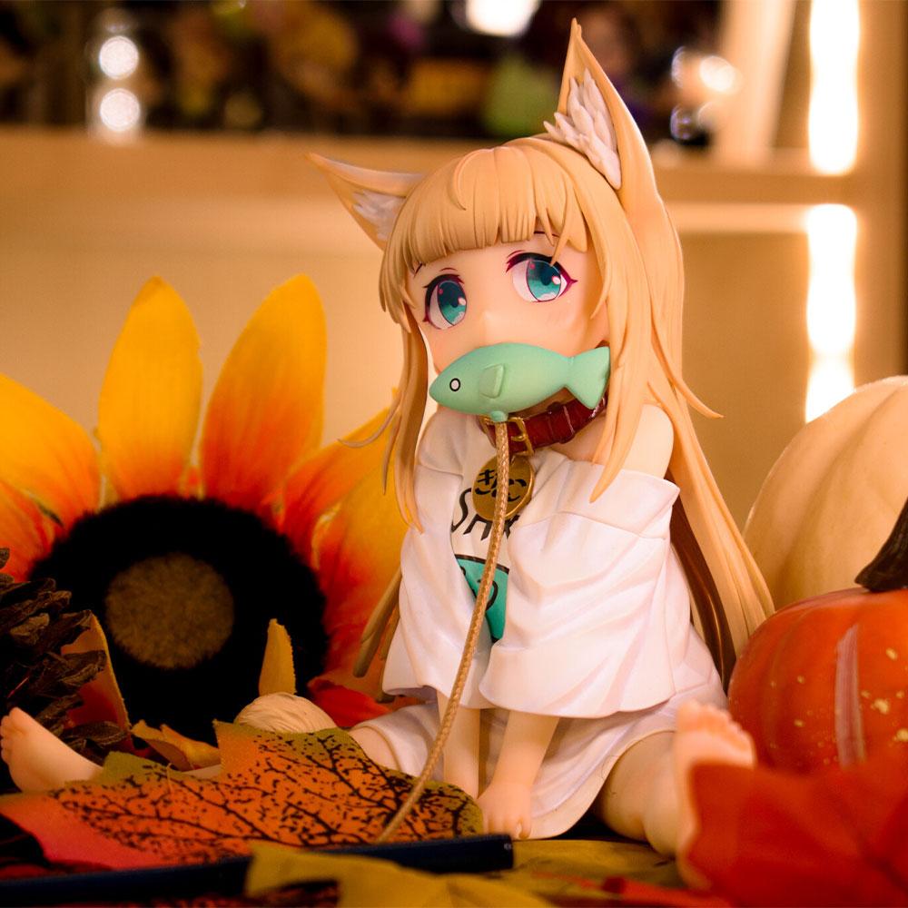 8CM Anime Kinako Figure Cat Girl Cute Noodle Stopper Mini Animation Model Toy Gift Ollection Decoration Ornaments PVC